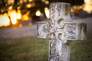 celtic cross graveyard stone